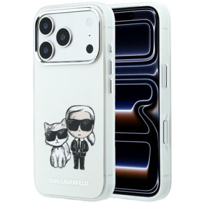 Etui KARL LAGERFELD Smooth Karl & Choupette Bodies Sketch MagSafe do Apple iPhone 17 Pro Max/18 Pro Max Beżowy