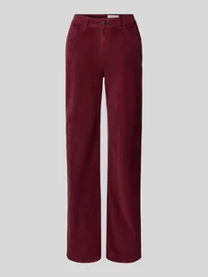 Spodnie materiałowe o kroju straight fit z imitacji sztruksu model ‘OLANDA’ - Spodnie damskie - miniaturka - grafika 1