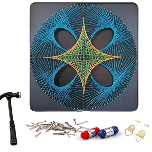 Zestaw Kreatywny Do String Art Przeplatanka Obraz z Nici Ramka 40x40 cm - Dekoratorstwo - miniaturka - grafika 1