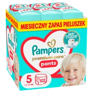Pieluchy - Pampers Premium Care Pants pieluchomajtki rozmiar 5 12-17 kg 102 sztuki - miniaturka - grafika 1