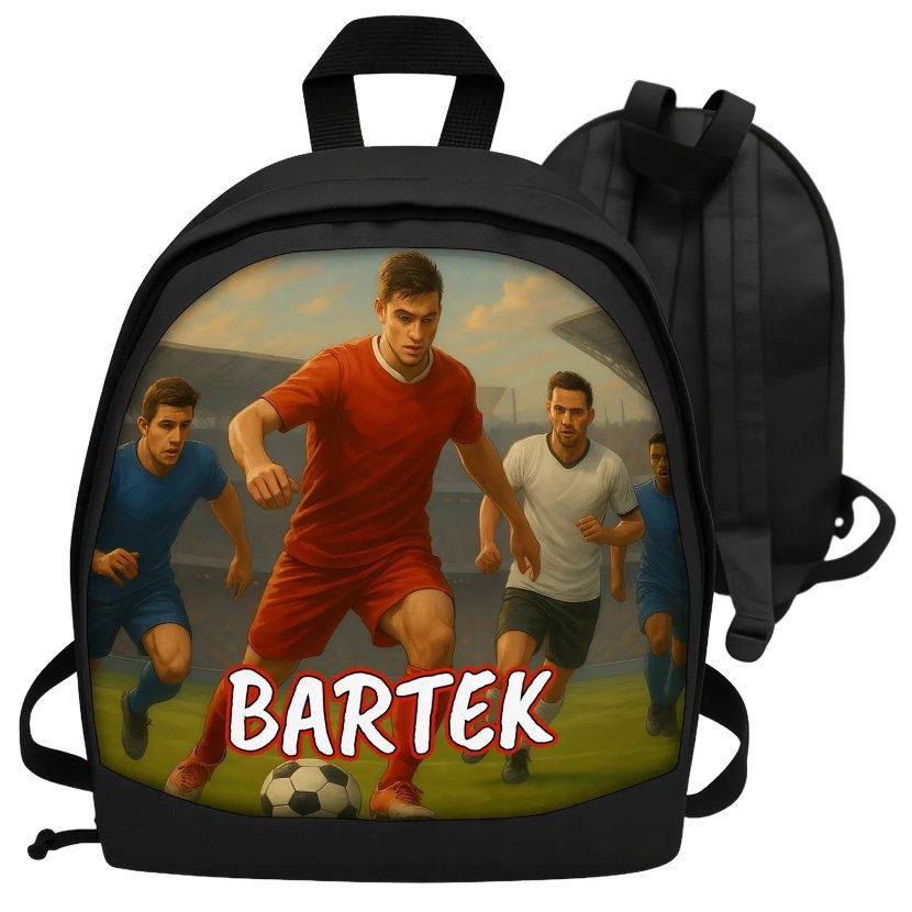 Plecak dziecięcy PIŁKARZE z imieniem FUTBOL NOŻNA personalizowany nadruk