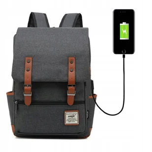 Modny plecak Oxford na laptopa 15 c/szary Usb - Torby na laptopy - miniaturka - grafika 1