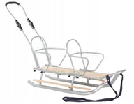 Sanki i ślizgacze - Polskie SANKI DUO SREBRNE dla DZIECI i DOROSŁYCH Bliźniaki MOCNE SOLIDNE - miniaturka - grafika 1