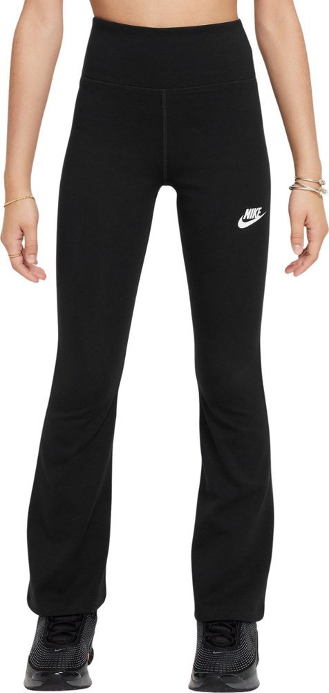 Nike Legginsy dziecięce NSW CLSSC HR FLARE, czarne FZ5585-010