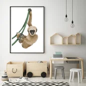 Wyposażenie pokoiku dziecięcego - Plakat dla dzieci safari małpka - miniaturka - grafika 1