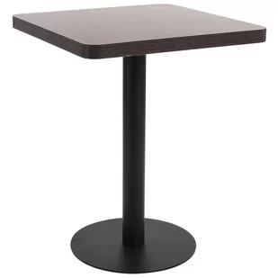 vidaXL Stolik bistro, ciemnobrązowy, 60x60 cm, MDF - Ławy i stoliki kawowe - miniaturka - grafika 1