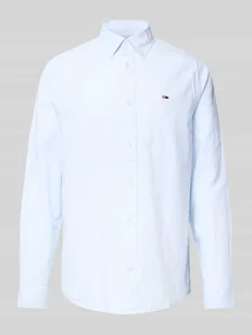 Koszula casualowa o kroju regular fit z mieszanki bawełny i lnu z kołnierzykiem typu button down - Koszule męskie - miniaturka - grafika 1
