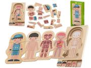 Układanki dla dzieci - Puzzle drewniane budowa ciała montessori chłopiec KX5957_1 - miniaturka - grafika 1