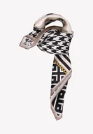 Apaszki i szaliki damskie - Apaszka 100% jedwab w pepitkę ze złotymi łańcuchami - miniaturka - grafika 1