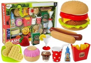 Zestaw Hamburger z Artykułami Spożywczymi Fast Food dla Imprez" - Zabawki AGD - miniaturka - grafika 1