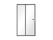 Ścianki i drzwi prysznicowe - Drzwi prysznicowe Besco Duo Slide 100x195 wnękowe czarny mat transparentne uniwersalne DDSB-100 - miniaturka - grafika 1