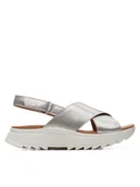 Sandały damskie - Clarks Sandały DashLite Wish 26171951 Srebrny - miniaturka - grafika 1