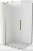 Ścianki i drzwi prysznicowe - Mexen Velar L ścianka prysznicowa rozsuwana Walk-in 90 x 200 cm, szron 8 mm, złota - 871-090-003-33-50 - miniaturka - grafika 1