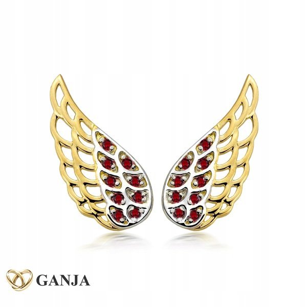 Skrzydła Anielskie kolczyki pozłacane AG 925