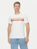 Koszulki męskie - Calvin Klein T-Shirt Linear Ombre K10K114163 Biały Regular Fit - miniaturka - grafika 1