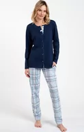 Piżamy damskie - Piżama damska grantowa na długi rękaw i z długą nogawką Emilly, Kolor granatowy, Rozmiar S, Italian Fashion - Primodo.com - miniaturka - grafika 1