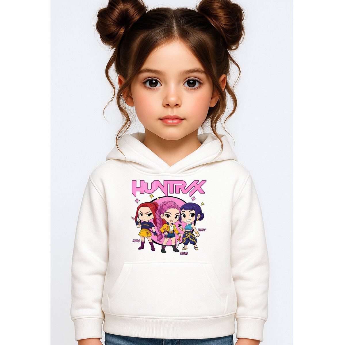 BLUZA DZIECIĘCA KPOP DEMON HUNTERS HUNTRIX 104 Z KAPTUREM BAWEŁNIANA