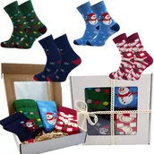 Skarpetki męskie - SKARPETY MĘSKIE SKARPETKI BAWEŁNIANE ŚWIĄTECZNE NA PREZENT ZESTAW 41-43 - miniaturka - grafika 1