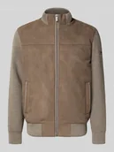 Swetry męskie - Kurtka z dzianiny z welurowym przodem i stójką - miniaturka - grafika 1