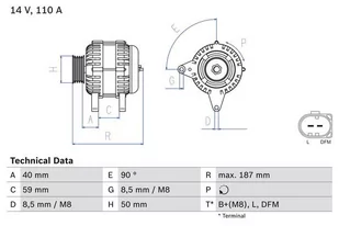Alternator Bosch 0 986 046 070 - Alternatory - miniaturka - grafika 1