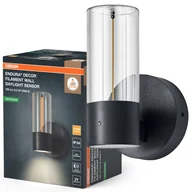 Lampy ogrodowe - Kinkiet Ogrodowy Osram Lampa Elewacyjna Zewnętrzna LED z Czujnikiem Zmierzchu 6.5W 470lm 3000K Ciepła biel Szary IP54 1 szt. - miniaturka - grafika 1