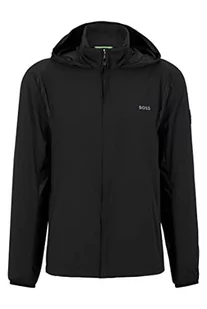 BOSS J Axis męska kurtka wodoodporna z kapturem i detalami z logo, czarny (Black1), XXL - Kurtki męskie - miniaturka - grafika 1