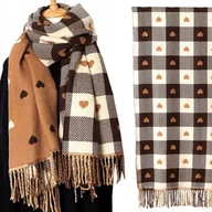 Apaszki i szaliki damskie - Szal Damski Szalik Dwustronny Modny Wiosenny Ciepły Duży Chusta Z Frędzlami - miniaturka - grafika 1