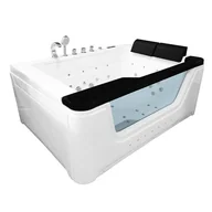 Wanny z hydromasażem - Przeszklona prostokątna wanna z hydromasażem 173x120 cm MO-1280 - miniaturka - grafika 1
