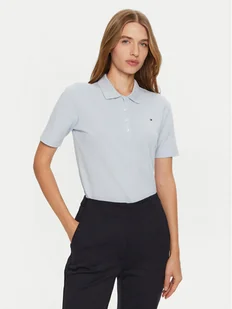 Tommy Hilfiger Polo 1985 WW0WW43224 Błękitny Regular Fit - Koszulki i topy damskie - miniaturka - grafika 1