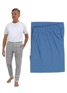 DŁUGIE SPODNIE MĘSKIE 2XL NIEBIESKIE Z KIESZENIAMI DO SZPITALA SANATORIUM BAWEŁNA - Piżamy damskie - miniaturka - grafika 1