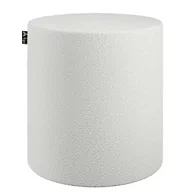 Pufy i podnóżki - Puf Bobby, Biały, Ø40, Wys. 40 Cm, Boucle - miniaturka - grafika 1