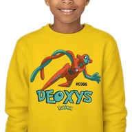 Bluzy dla dziewczynek - Bluza Dziecięca Żółta Bez Kaptura Super Prezent Dla Dziecka Deoxys 128 Wz - miniaturka - grafika 1
