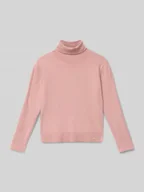 Swetry dla dziewczynek - Sweter z dzianiny z golfem - miniaturka - grafika 1
