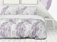Pościel - Greno Pościel bawełniana 160x200 Ideal biała wrzosowa liście Premium Bielbaw 1 - miniaturka - grafika 1