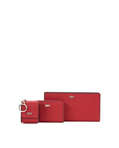 DKNY Damski Casual Phoenix 3 w 1 Box Set Klasyczny portfel, BRT RED/srebrny, jeden rozmiar, Casual Phoenix 3 w 1 Box Set Klasyczny portfel