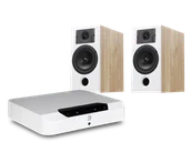 Zestawy stereo - Bluesound POWERNODE EDGE (biały) + Diva 3 (dąb) - miniaturka - grafika 1