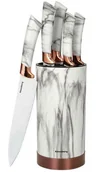 Noże kuchenne - 5 elementowy zestaw noży kuchennych biały marmur H5-S84 - miniaturka - grafika 1
