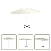 Parasole ogrodowe - The Living Store Parasol ogrodowy na słupku aluminiowym - 460 x 270 cm - piaskowy - Parasol - miniaturka - grafika 1