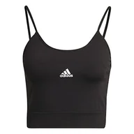 Koszulki i topy damskie - adidas Damski tank top W Sml Spagcrop, czarny/biały, XL - miniaturka - grafika 1