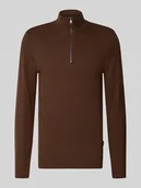 Swetry męskie - Bluza z kołnierzem z mieszanki bawełny z efektem dzianiny - miniaturka - grafika 1