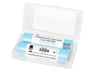 85-599# Akumulator 18650 li-ion lg 3200mah 10a 3,6v + box 2szt - Ładowarki i akumulatory - miniaturka - grafika 1