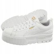 Sneakersy damskie - Buty Sneakersy Skórzane Puma Mayze Lth Jr 384527-01 Białe - miniaturka - grafika 1