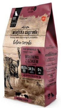 WIEJSKA ZAGRODA Wołowina z dzikiem  chrupki duże 2kg