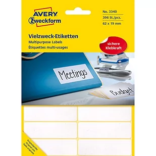 Avery Zweckform zweckform Mini etykiety w arkuszach do opisywania ręcznego 62 x 19mm białe 396 sztuk - Etykiety samoprzylepne i bloki etykiet - miniaturka - grafika 1