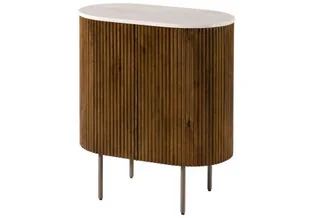 BARCELONA Komoda #215 Mango brąz lakierowany + Marmur biały 65x38x76 cm - Komody - miniaturka - grafika 1