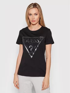 Guess T-Shirt V2RI13 K8HM0 Czarny Regular Fit - Koszulki sportowe damskie - miniaturka - grafika 1