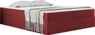Łóżka - Łóżko skrzyniowe do sypialni z nakładką na materac RUBEN, tkanina Soro, wiele kolorów Czerwony 200x200 cm - miniaturka - grafika 1