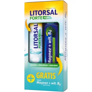 Litorsal Forte mojito + Zdrovit Magnez + wit.B6, 2 x 24 tabletki musujące - Układ pokarmowy - miniaturka - grafika 1