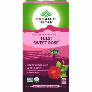 Herbata SWEET ROSE 18 torebek Organic India redukuje skutki stresu