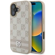 Etui i futerały do telefonów - Etui DKNY Checkered Pattern & Printed Stripes do Apple iPhone 16 Różowy | Bezpłatny transport - miniaturka - grafika 1